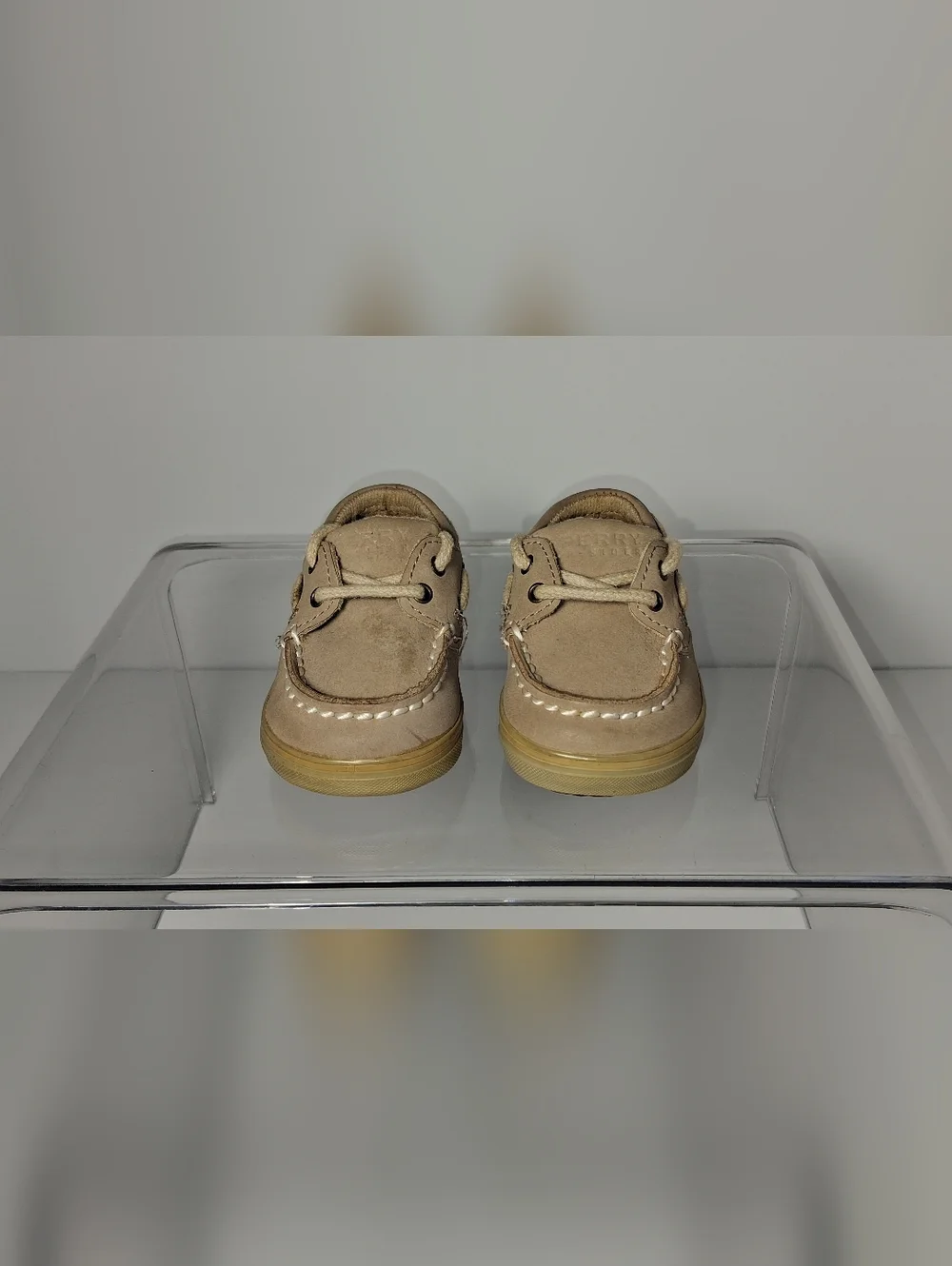 Sperry Top Sider Girls 1M Toddler Intrepid Crib Oat Linen Lace Up Boat Shoes
